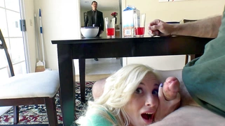 Blonde teen Piper Perri orally pleasures the cock