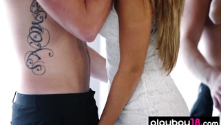 Voluptuous brunette babe fucked gently