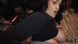 Big booty Nia Bleu gets fucked standing in POV