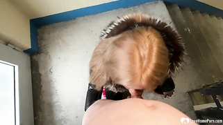 Stunning chick sucking me off in POV