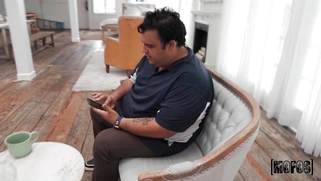 Nicole Rae is fingering her trimmed pussy on the chair