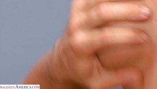 Rachel Roxxx in glasses rides Evan Stone's cock