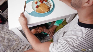 Lily Starfire gives sneakily blowjob to Dan Damage