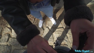 Zlata Shine is sucking cock in POV outdoors