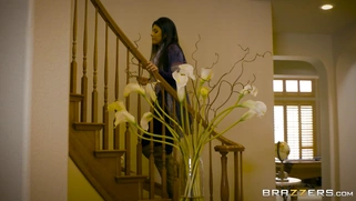 India Summer caught Kimberly Moss sucking her bf's cock and joined them