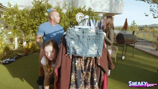 Jaye Summers has Marco fuck her at a yard sale