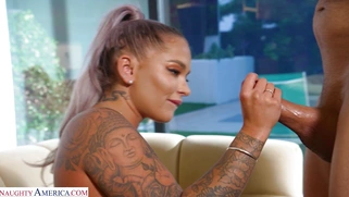 Hayley Davies gives masterful blowjob to Will Pounder