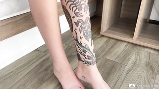 Redhead spreads her legs to finger herself  - 2