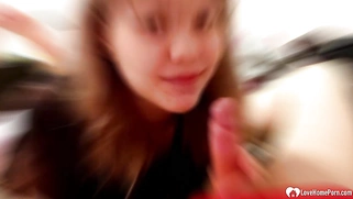 Teen babe displays her amazing dick sucking skills