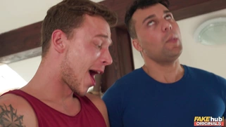 Victoria Nyx is sucking two cocks in POV