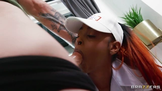 Destiny Mira is sucking Scott Nails' big cock