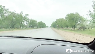 Beautiful babe gets fucked in my car