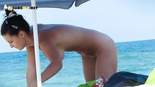 Fresh young nudist chicks caught on a voyeur camera