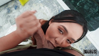 Asian Elle Voneva is sucking cock in POV