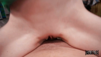 Angel Wave rides hard prick with her shaved pussy in POV