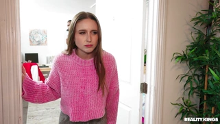 Laney Grey is sucking huge black shaft