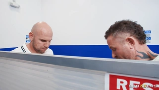 Ameena Green is sucking two big cocks