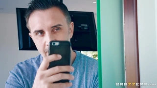 Tegan James letting him film her juicy ass and massive tits