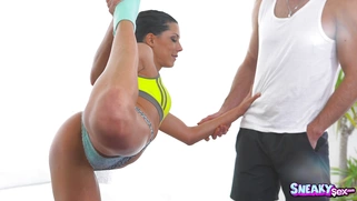 Alexa Tomas and new male cheerleader did a few practice cheers
