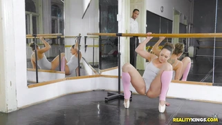 Horny ballerina Blue Angel noticed him watching her practicing