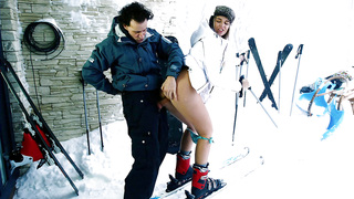 Russian teen Nikki Dream being on the skies getting dogged