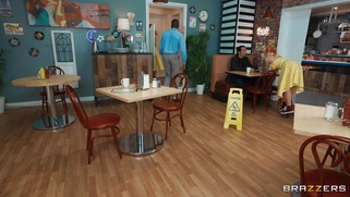 Chantal Danielle in glasses is sucking black monster cock