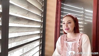 Redhead cosplayer gives only the best head