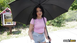 Vanessa Marie is getting picked up outdoors