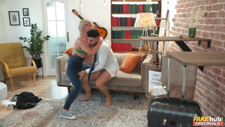 Miss Sally gets cum in her mouth and on face