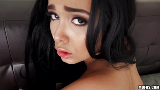 Brunette Aaliyah Hadid enjoys doggystyle pounding