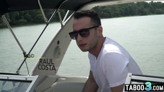 Ebony slut needs deep anal sex on a boat