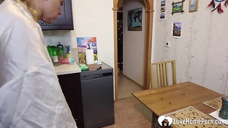 Stuck stepmom gets a good anal pounding