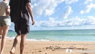 Enjoying the beach in the nude with hubby