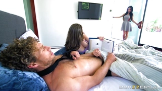 Naughty Lily Jordan is caught during games with penis