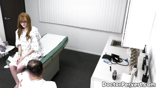 Redhead Amber Stark visits her doctor Calvin Hardy who helps her to heal her wet puss