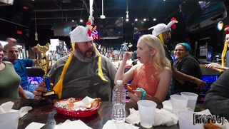 Phoebe Blue gets cum in her mouth in POV