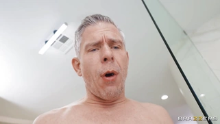 Gypsy Rose is sucking cock and licking balls in the bathroom