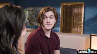 MILF teaching stepson and his teen GF