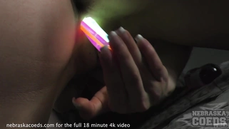 Smoking Teen Gaping Pussy Glowsticks