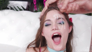 Juniper Ren gets facialed by Bryan Gozzling