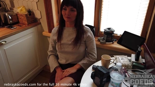 Amateur Brunette Takes a Huge Dildo