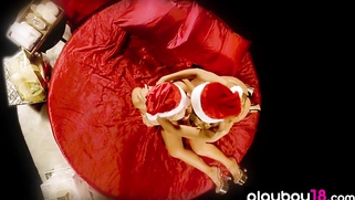 Lesbian teen massaging her hot blonde GF