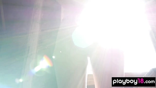 Lovely nude blonde MILF introduced pussy