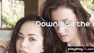 Czech MILF caressing a naked asian teen