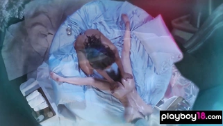 Ebony teen lesbian massaging her sexy GF