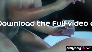 Ebony teen lesbian massaging her sexy GF