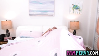 Latina teen massaged and fucked stepdad