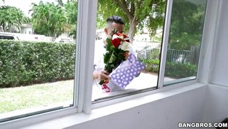 Horny teen Audrey Royal masturbating with a lollipop