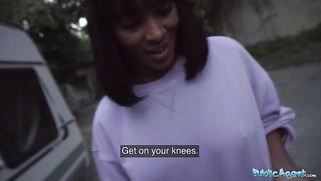 She spreads her legs for a large, fat cock to penetrate her quickly and forcefully after taking the bait