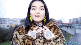 French beauty Crystal Cherry's enormous dick and outdoor blowjob pov